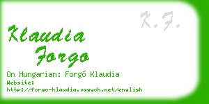 klaudia forgo business card